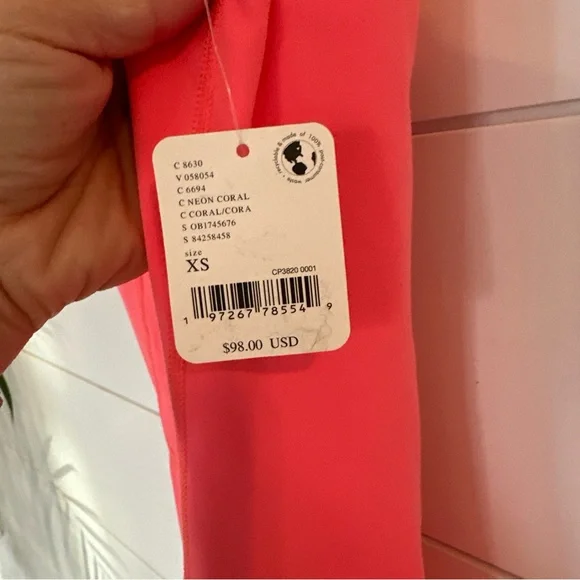 Free People Movement NWT Never Better One Piece Jumpsuit Neon Coral Size XS J20 - Picture 5 of 5